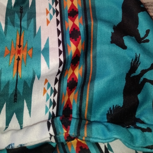 Boho Horse Equestrian Print Southwest Aztec Print Hoodie Sweatshirt Size XL - Picture 13 of 14